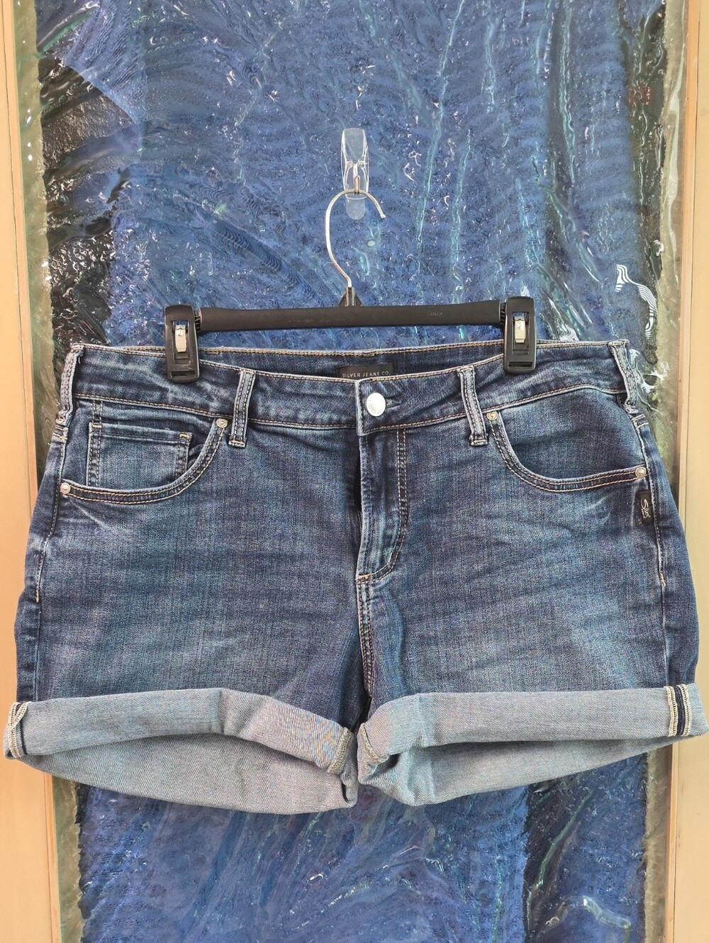 Silver Jeans Blue Denim Rolled Cuff Jean Shorts